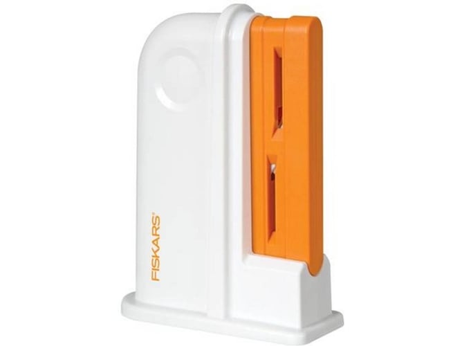 Fiskars Afilador De tijeras universal para diestros y zurdos cerámicacubierta blanconaranja 1020499