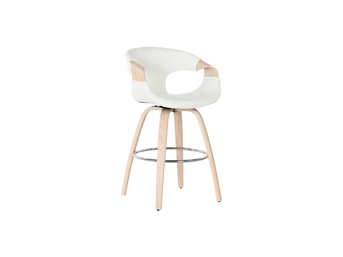 Taburete Madera Poliester Blanco 55,5x52,5x92,5cm