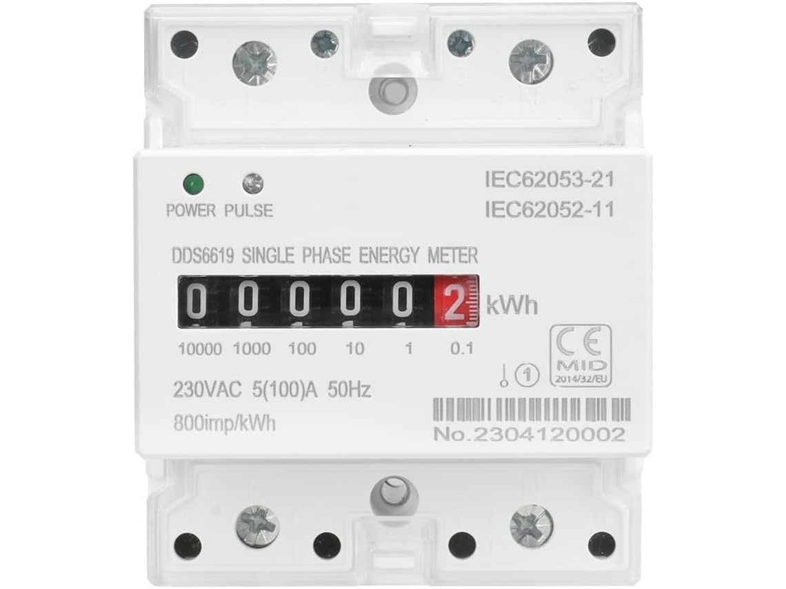 220 100 Medidor De Electricidad Digital Monofásico En Riel Din Ca Va Kwh Con