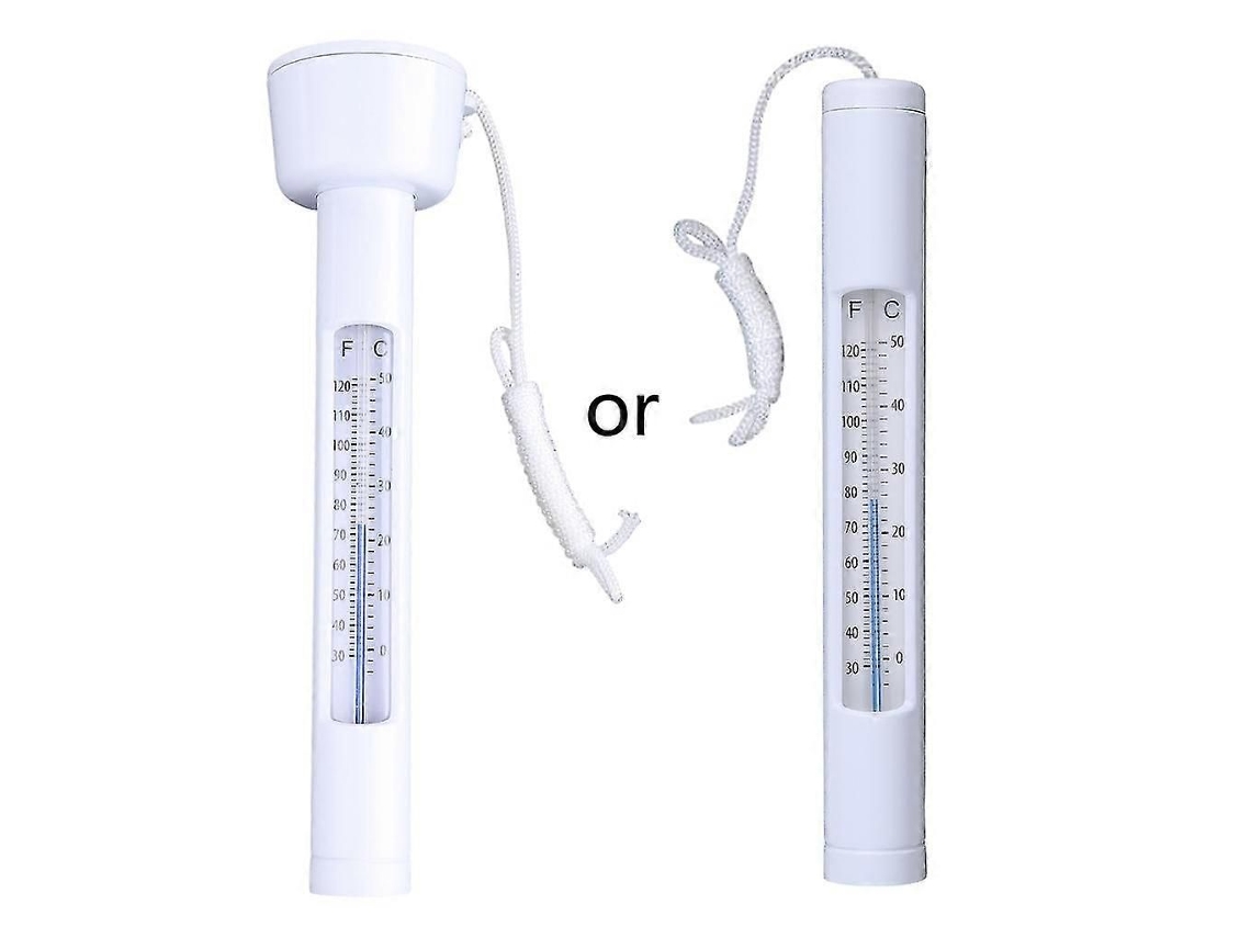 Termômetro Flutuante Branco Para Piscina Com Cordão.