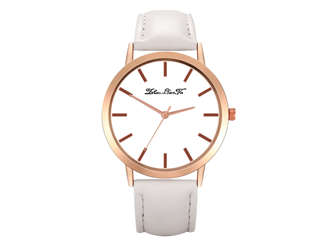 Reloj De Pulsera Analógico De Cuarzo Para Mujer Con Correa De Pu De Estilo Clásico (blanco)
