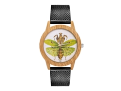 Reloj De Pulsera Analógico De Cuarzo Con Dial Redondo Para Mujer Y Hombre (negro)