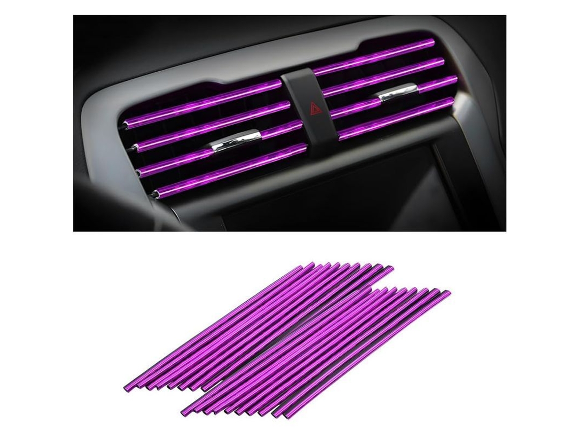 20 Cintas Decorativas Para Rejillas De Ventilación Del Coche, Accesorio Interior Para Bricolaje (morado Hielo)
