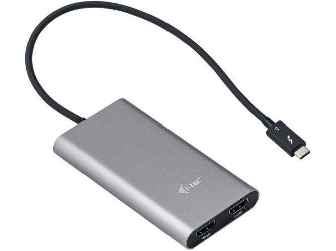 Adaptador I-TEC TB3DUAL4KHDMI (HDMI-HDMI - Gris)