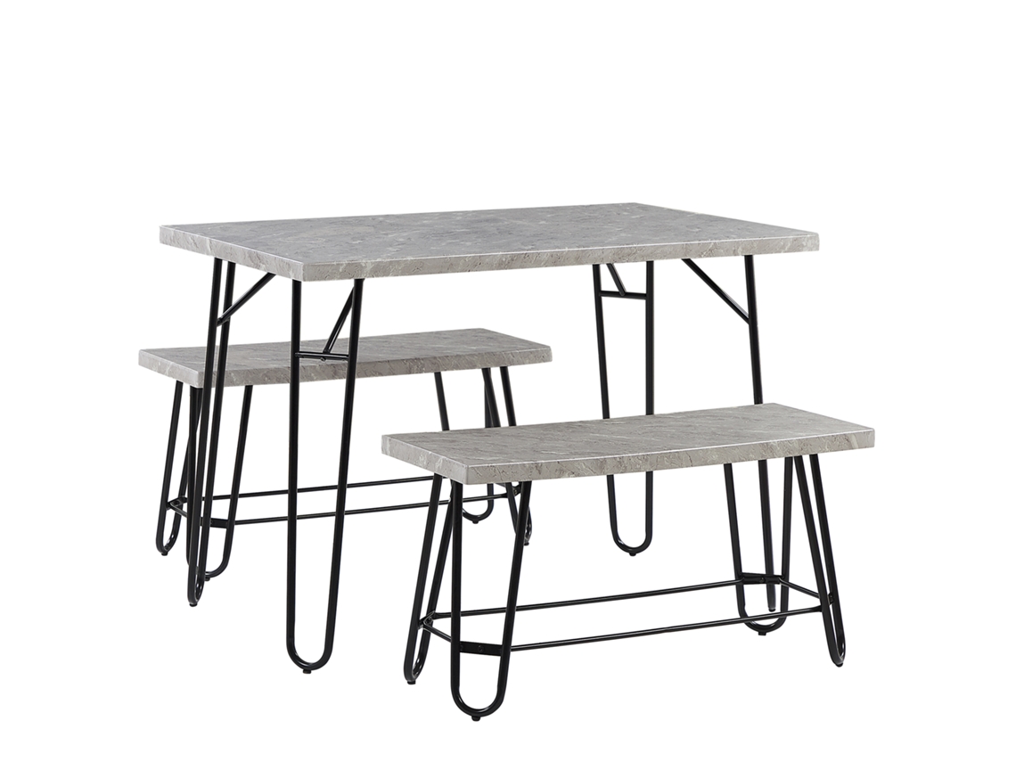 Conjunto de comedor BELIANI Kempton de MDF Gris 110x70x76