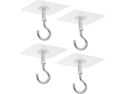 Juego de 4 ganchos adhesivos para techo, ideales para colgar plantas, campanillas de viento y adornos. SFUSHOS