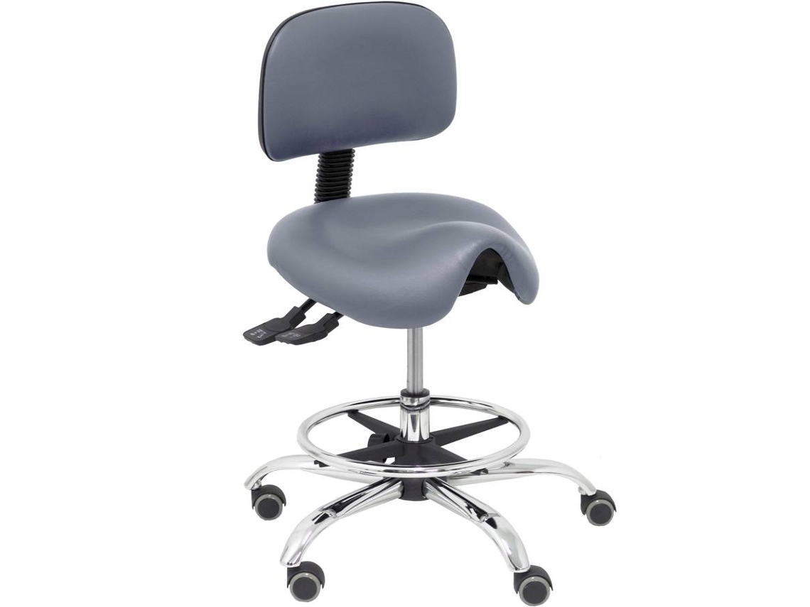 Taburete de Oficina PYC Zarza Cinzento (Similpiel)
