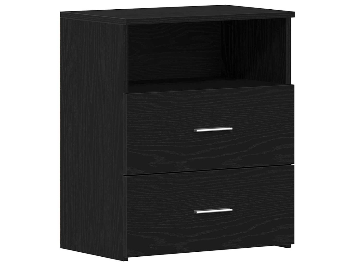 Maison Exclusive - Mesita De Noche Con Cajón 2 Pcs Roble Negro 50 X 32 X 60cm