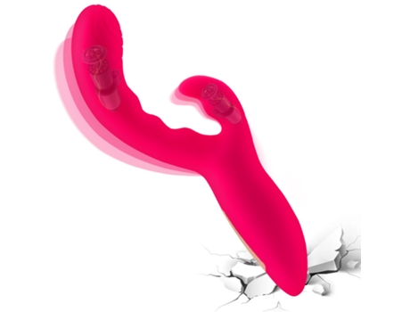 Vibrador de masaje de silicona de 16 frecuencias para mujer (rosa roja) YIZHOOD