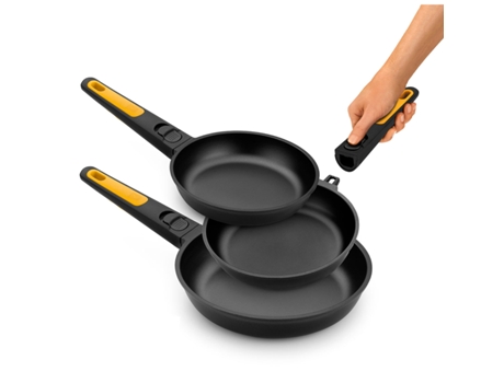 Sartenes BRA Fast Click (3 Un - 18 cm - 22 cm - 26 cm - Aluminio)
