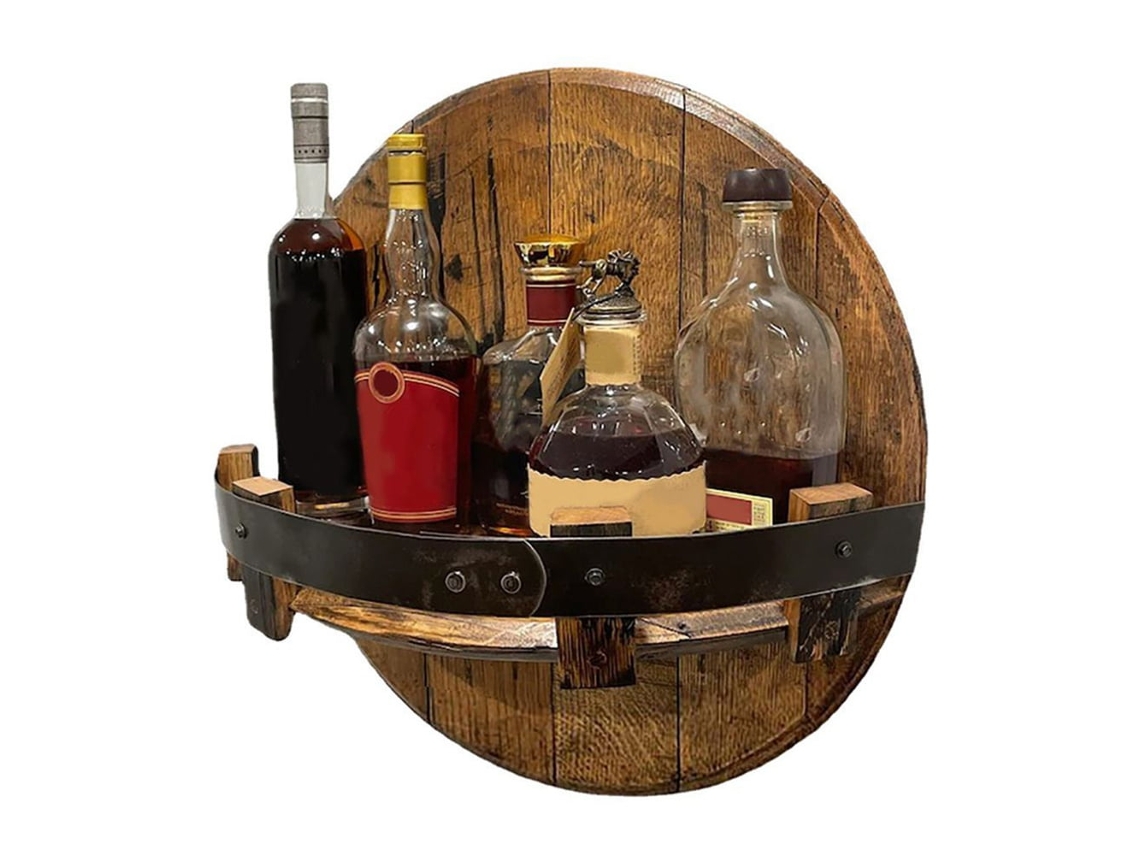 Expositor De Botellas De Pared De Madera