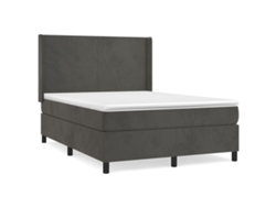 Maison Exclusive - Cama Box Spring Con Colchón Terciopelo Gris Oscuro 140x200 Cm