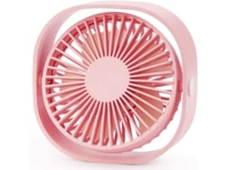 Mini Ventilador De Escritorio Usb Portátil Con Rotación De 360° Y 3 Velocidades Ajustables - Rosa