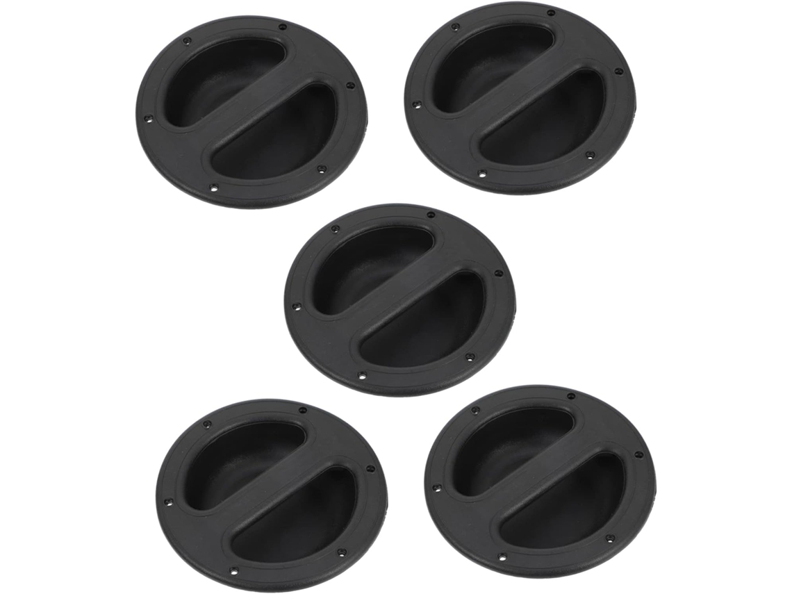 Juego De 5 Piezas De Asas Redondas Empotrables De Abs Negro Para Altavoces