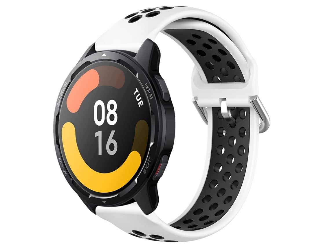 Correa de reloj inteligente para Xiaomi Watch S1 Active 22 mm Correa de  reloj deportivo transpirable perforada de silicona (blanco + negro)