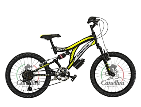 Bicicleta infantil suspensión total COLORADO 20 - 6 velocidades (Negro/amarillo) BICICLETTE CANELLINI