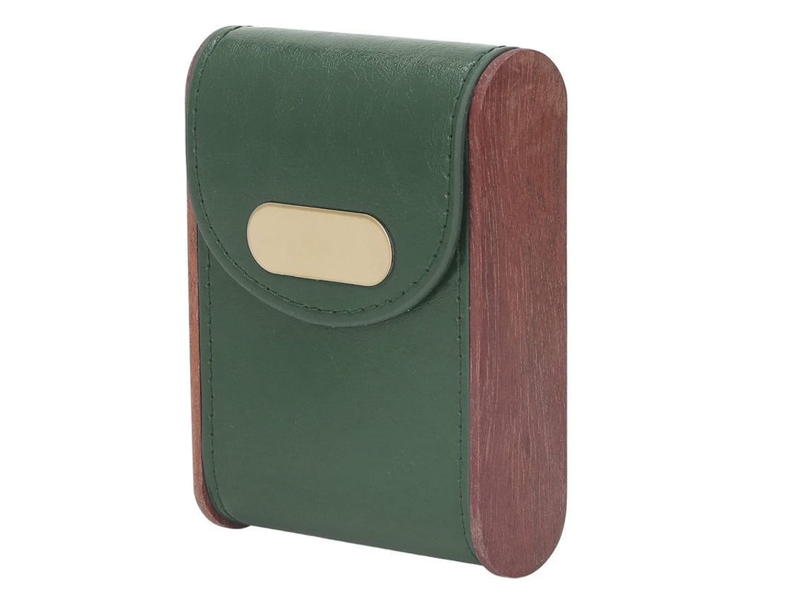 2026-estuche De Cigarros De Madera Compacto Ligero Impermeable Para 20 Cigarros (verde)