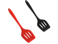 Juego de espátulas ranuradas flexibles, antipicantes, de silicona de grado alimenticio, resistentes al calor, para cocinar y hornear.