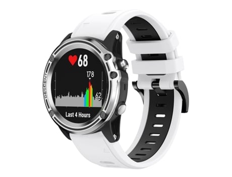 Correa Smartwatch para Garmin Quatix 5 Zafiro 22mm Silicona Deportiva Bicolor (Blanco + Negro)