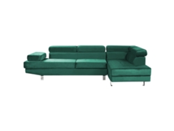 Sofá esquinero BELIANI Norrea de Terciopelo Verde 262x169x85