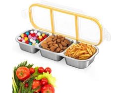 Caja Lonchera Acero Inox Con Compartimentos, Prueba Fugas, Tapa, Microondas