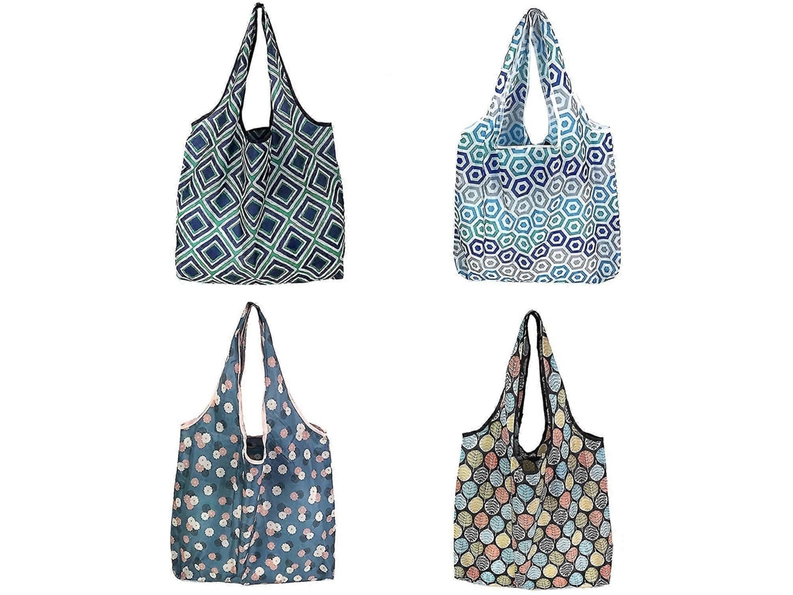 Bolsas de compra plegables, 4 unidades, reutilizables, bolsas plegables GOKOCO