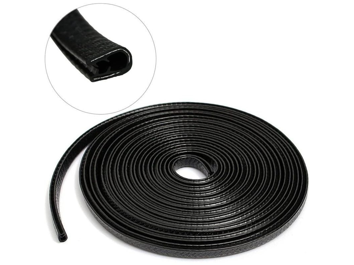 Protector De Bordes De Puerta De Coche 4m, Goma Metal, Antidesgaste, Universal, Negro