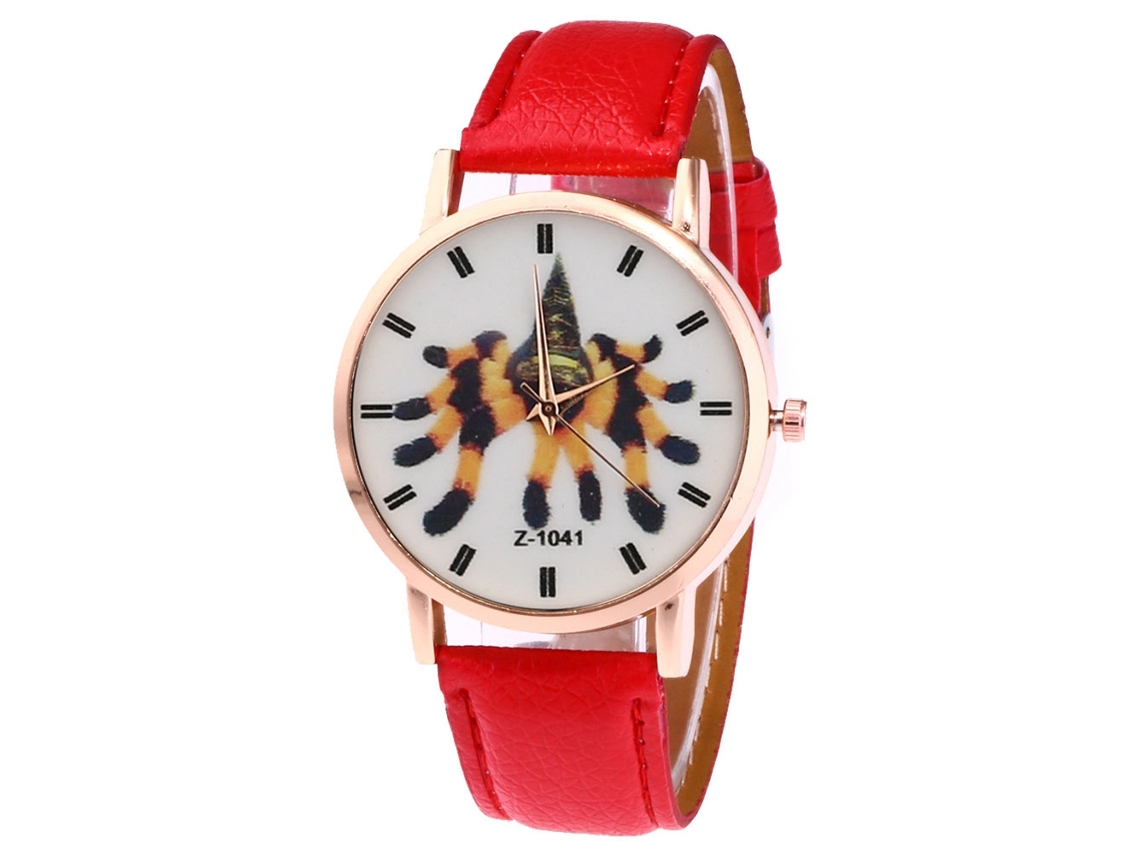 Reloj De Pulsera Analógico Para Parejas Con Correa De Piel Sintética, Estilo Moderno Y Lujoso (rojo)