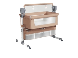 Cuna portátil para bebé, altura ajustable, eléctrica, color marrón, OEM