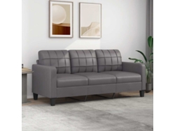Sofá de 3 plazas 180 cm en piel sintética gris DKD HOME DECOR