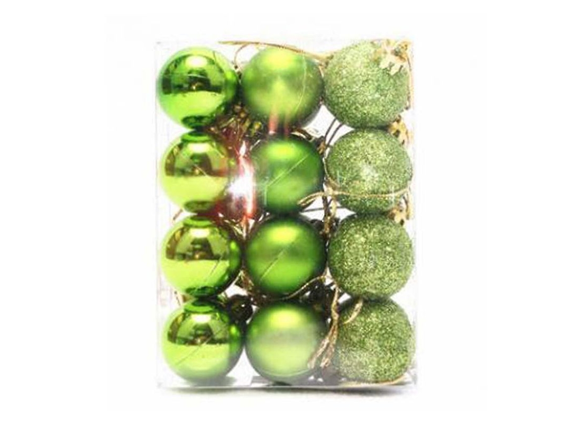 Bola de Natal Decorativa Anti risco para Festas e Decoração de Natal 24pcs Verde