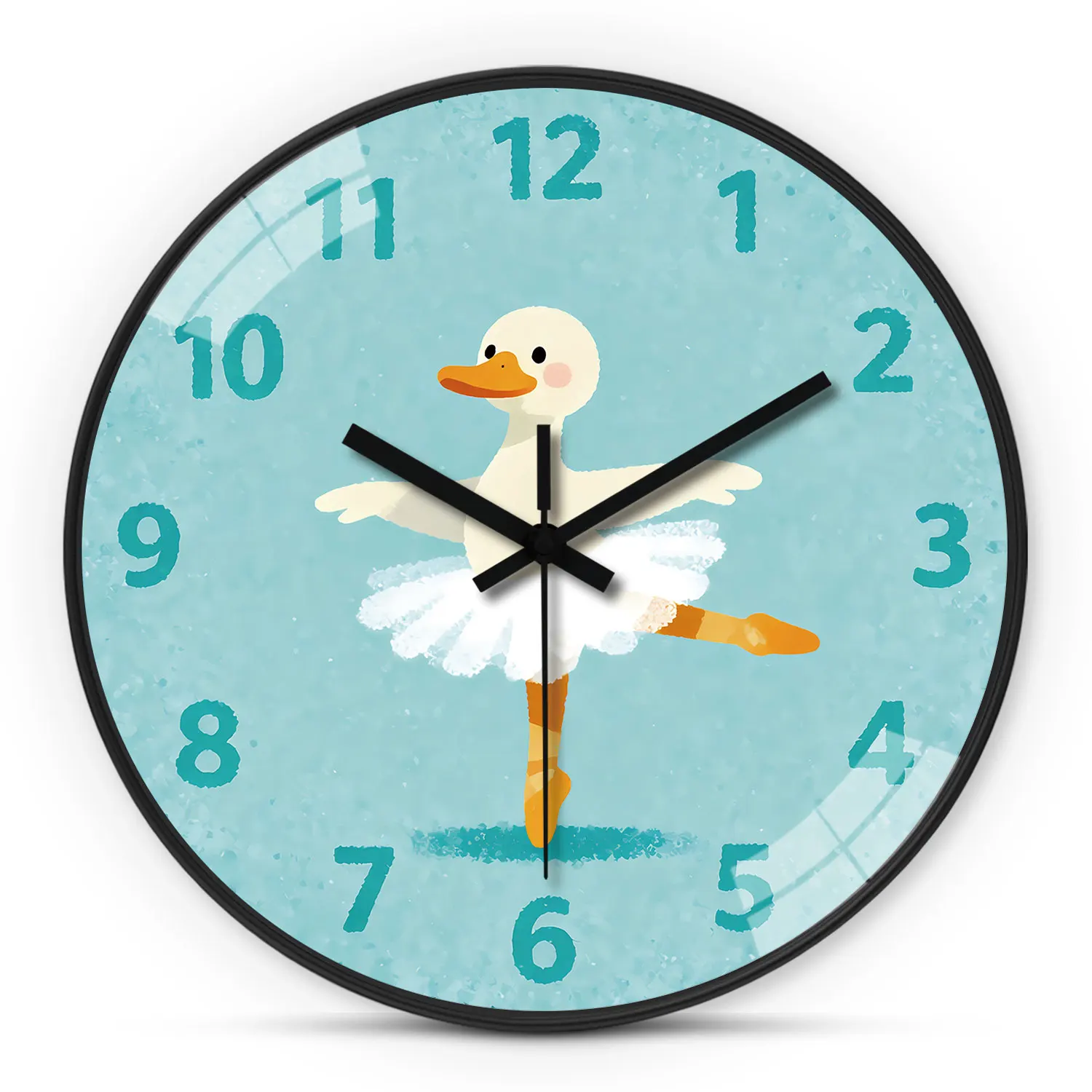 Reloj De Pared Con Forma De Cisne Bailando (10 Pulgadas), Silencioso Y Sin Tictac, Funciona Con Pilas Aa.