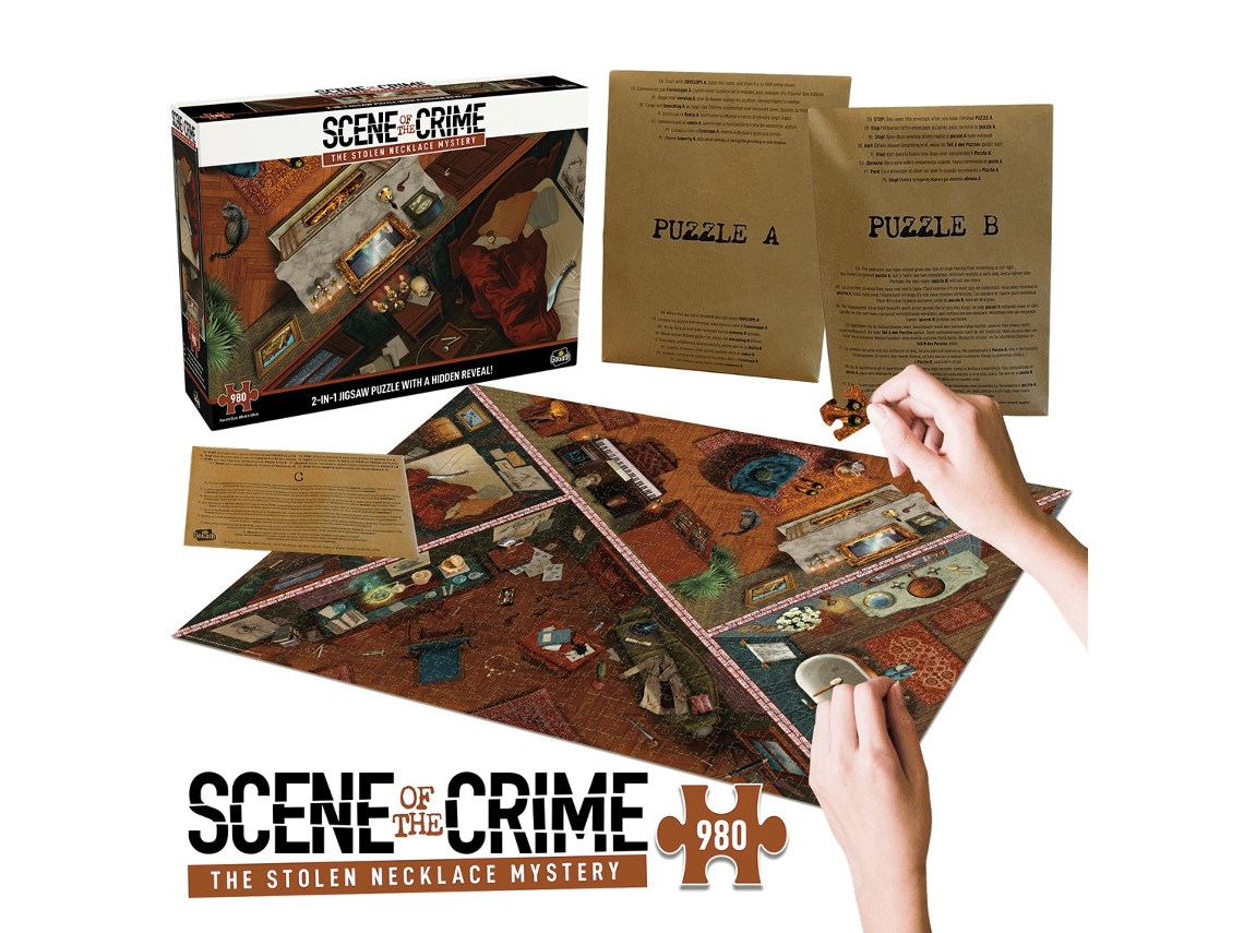 Juego de mesa de rompecabezas de la escena del crimen El misterio del collar robado Goliath Bv