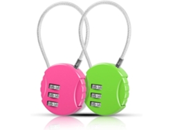 Candado de combinación para equipaje, 2 candados antirrobo de cable redondo, aptos para mochilas y maletas Cuich