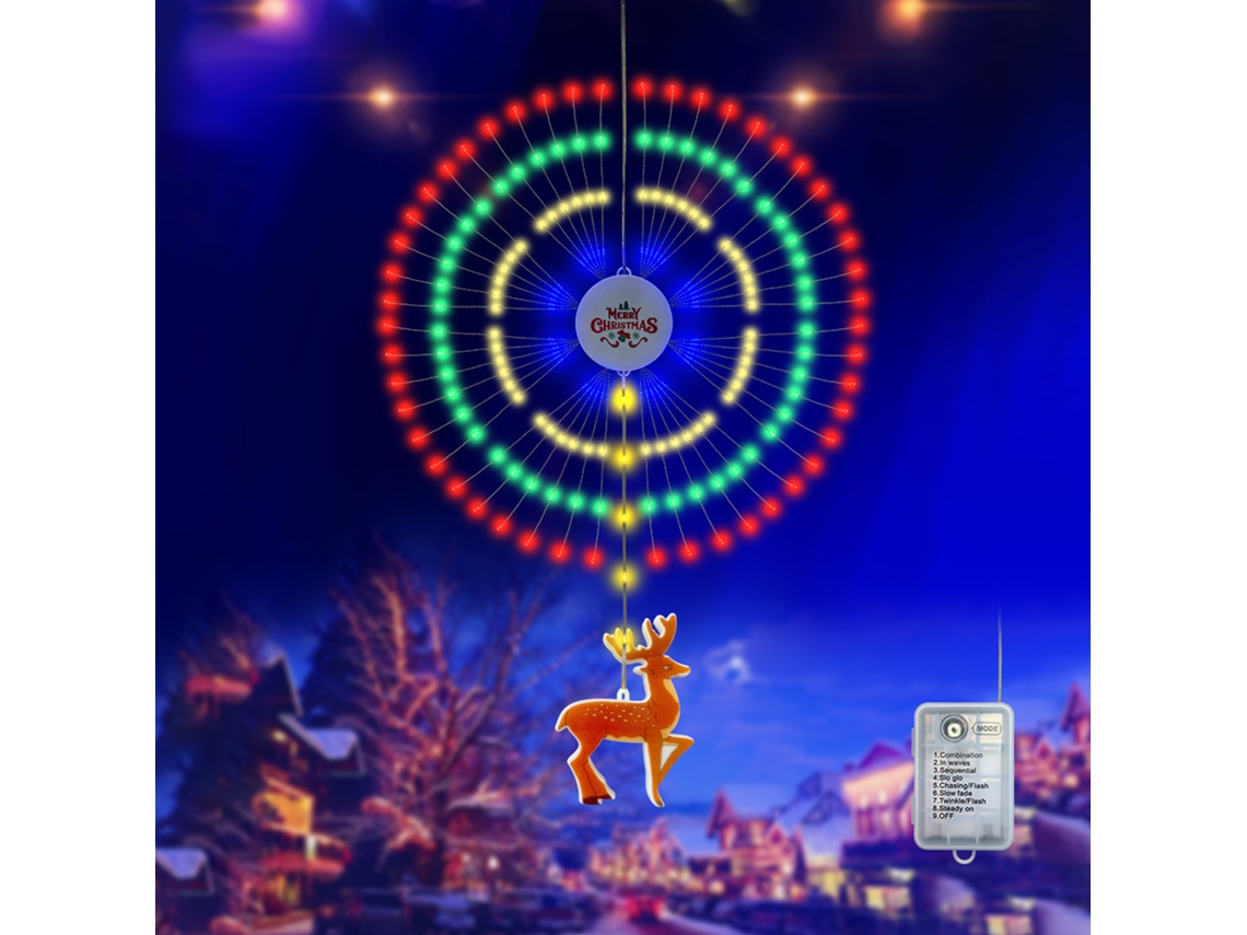 Luces navideñas con forma de núcleos de fuego artificial, resistentes al agua (IP65), 8 modos, para decoración interior y exterior.