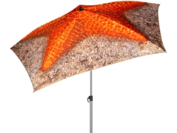 AKTIVE Sombrilla playa 180 cm inclinable estrella de mar UV40 c/funda