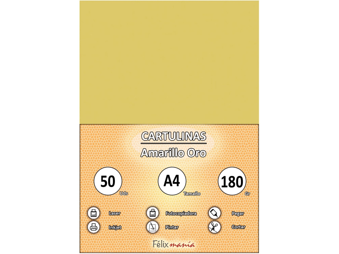 Cardboard 180Gr A4 Golden Yellow 50 Hojas