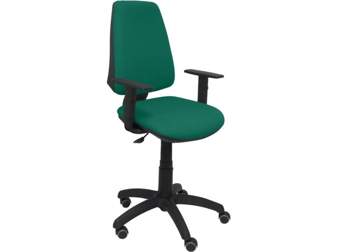 Silla de Escritorio Operativa PYC Elche CP Verde BA RP con ruedas antiarañazos (Brazos Ajustables - Tejido)