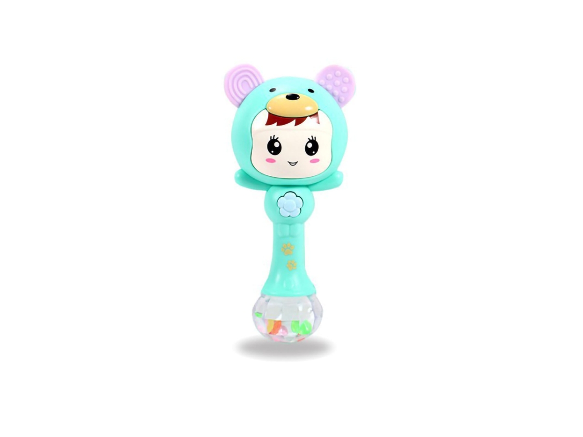 Ats-juguete De Mordedor Con Sonido Y Luz Para Bebés Rattles Seguro Plástico Suave Educativo Para Niños Verdes