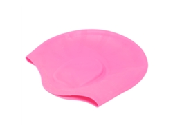 Gorro de natación de silicona con protección para los oídos, color rosa