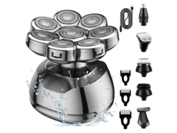 Kit Afeitadora Eléctrica Lk-8810, 8 Cuchillas Flotantes + 6 Accesorios Para Calvicie, Corte Y Cuidado, Usb Y Resistente Al Agua