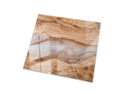 Tablero cuadrado de cristal de Espelharte (60 x 60 cm - Madera natural con resina - Beige)