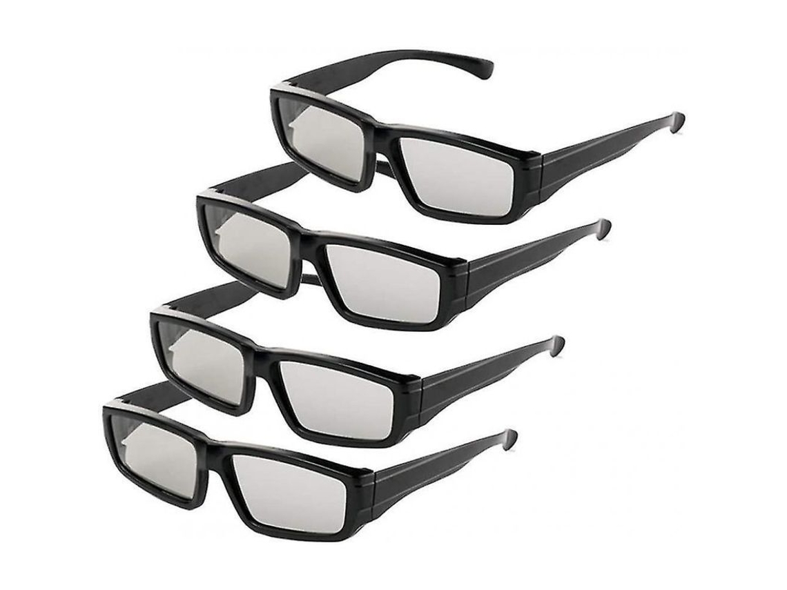 Gafas 3d Circulares Polarizadas Pasivas Unisex Para Televisores Y Cines 3d Pasivos - Paquete De 4