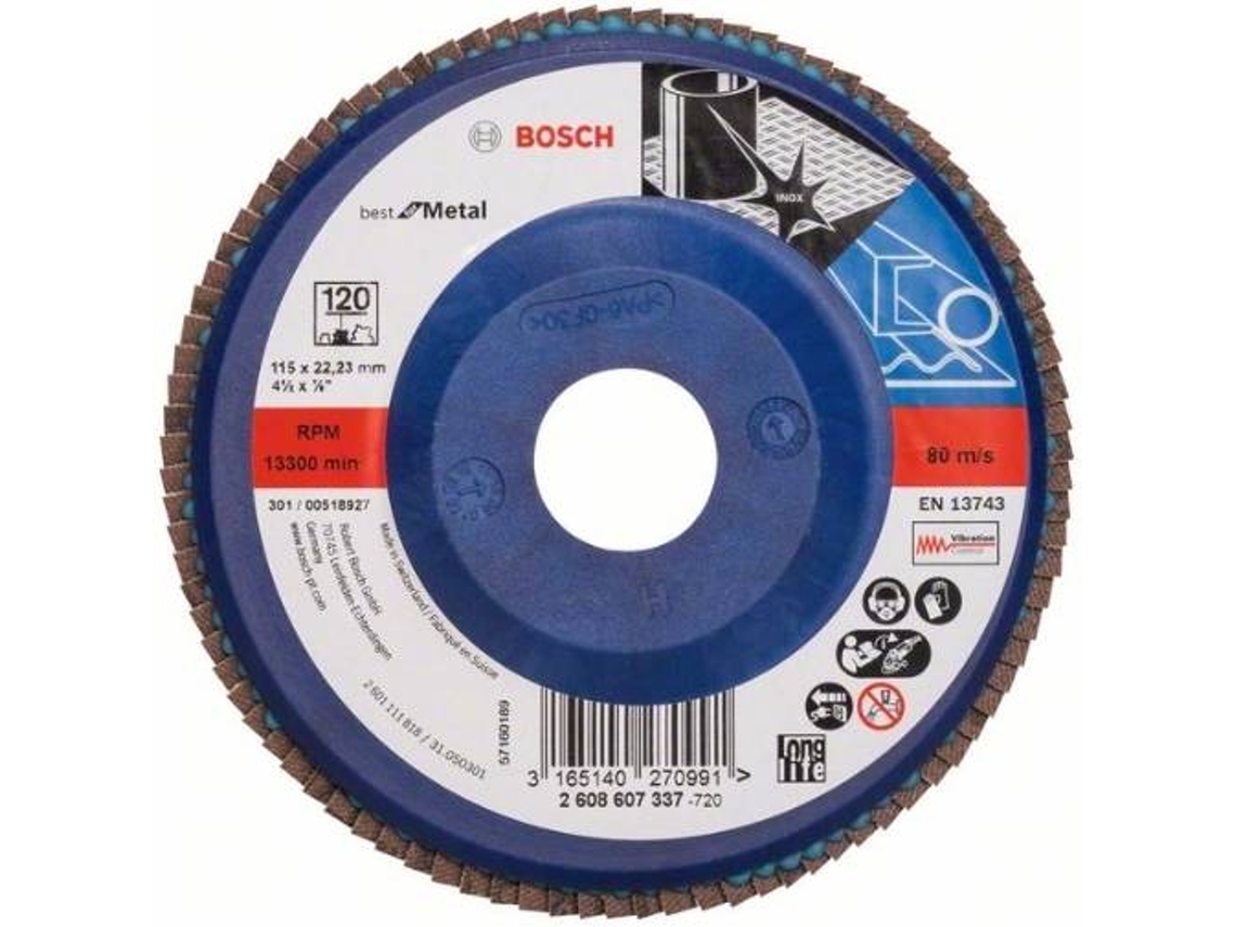 Plato Pulidor X571 BOSCH para  Metal D = 115 Mm; G = 120, Recto