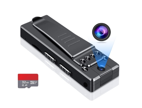 Mini Cámara Corporal Hd 1080P Portátil Inalámbrica con Detección de Movimiento y Visión Nocturna Grabadora de Video Portátil con Tarjeta 32G Negro ...
