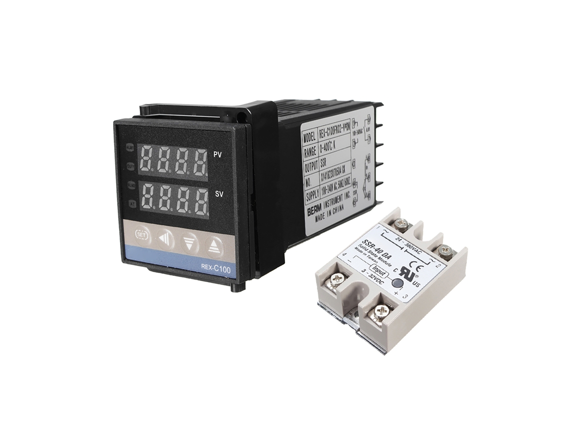 Controlador De Temperatura Pid Rex-c100 Com Sonda K E Ssr 40a 100-240v