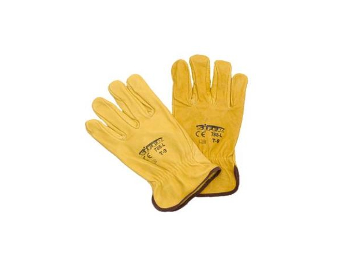 Guante vacuno 1ª amarillo+rivete 788l   9 (caja 12 unidades)