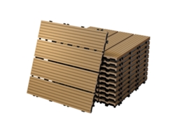 Ecd Germany Baldosas De Patio Wpc De 30x30 Cm 44 Piezas Por 4m² Teca