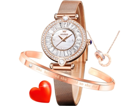 VEANXIN Reloj mecánico automático hueco para mujer, luminoso, plateado, resistente al agua(blanco)