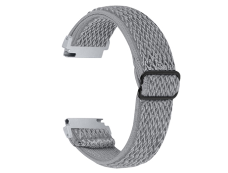 Correa de tela tejida ajustable elástico con hebilla para Samsung Galaxy Watch 46mm/Watch3 45mm - canoso